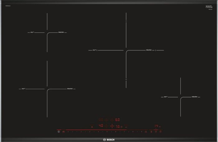 Bếp từ Bosch PIE875DC1E - Thiết kế 4 vùng nấu linh hoạt, thuận tiện