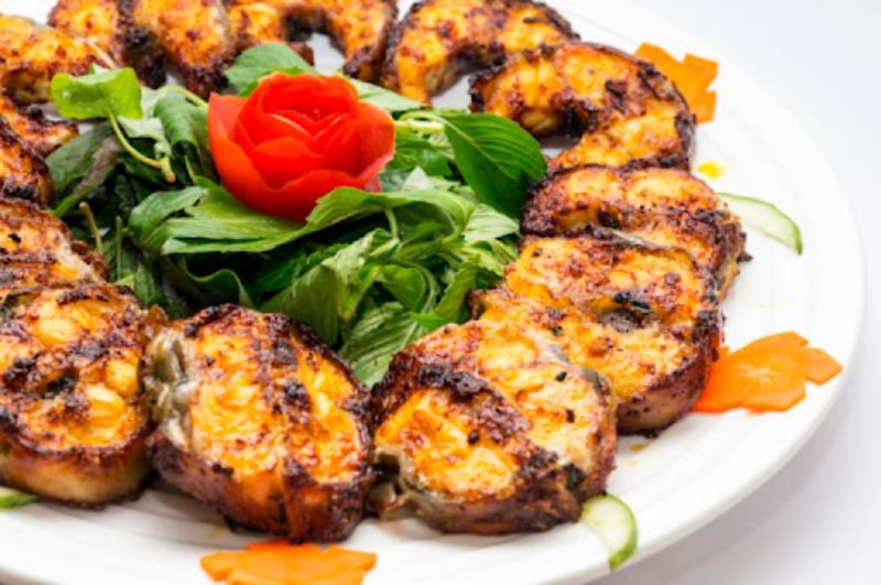 Cá tầm nướng riềng mẻ thơm ngon, hấp dẫn