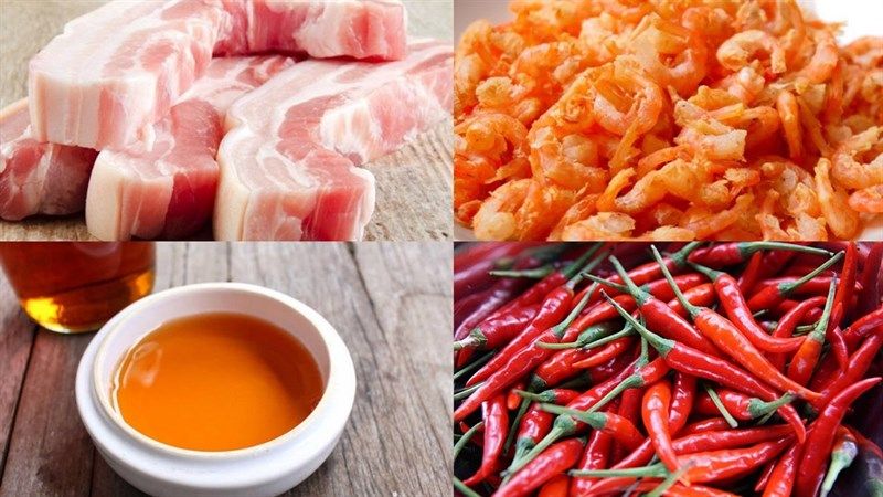 Nguyên liệu làm món kho quẹt