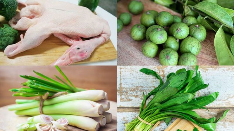 Nguyên liệu làm món vịt om sấu