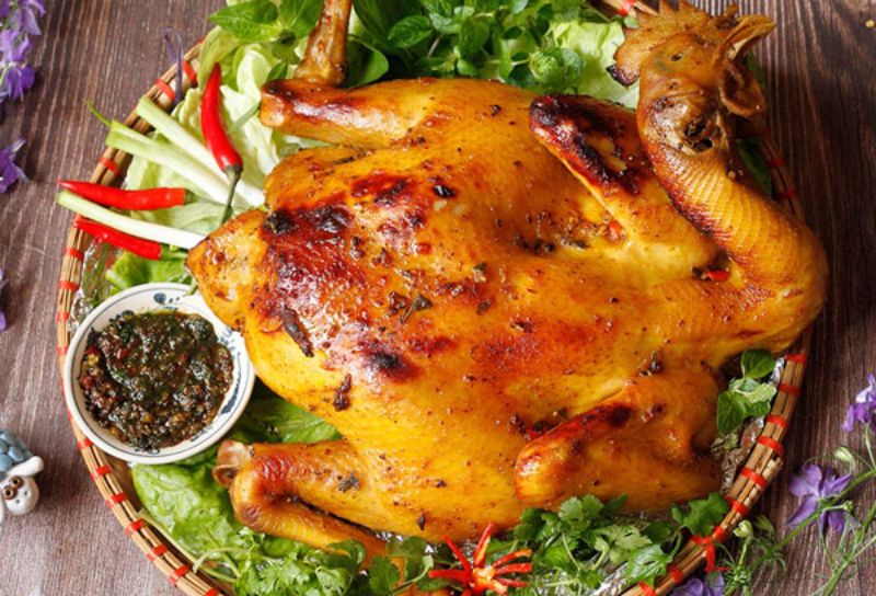 Gà nướng lá chanh bằng nồi chiên không dầu